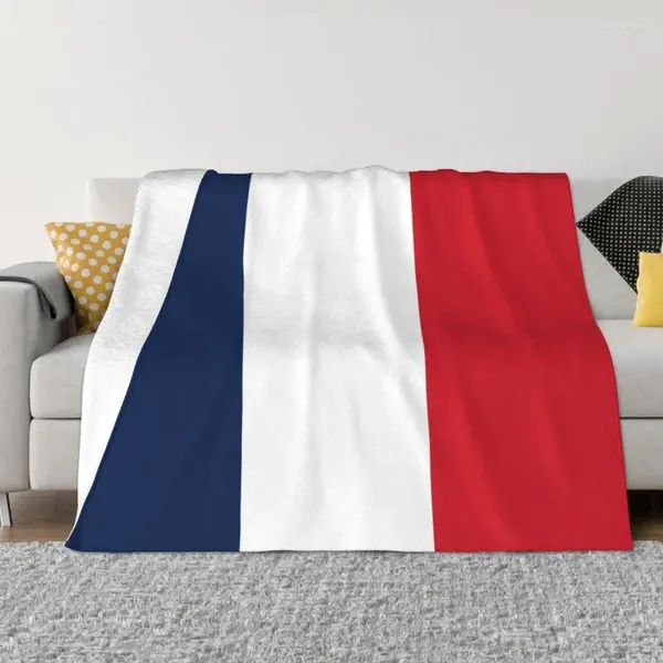 Одеяла флаг Франции дышащий мягкий фланелевый зимний бросок одеяла для дивана офисного постельного белья