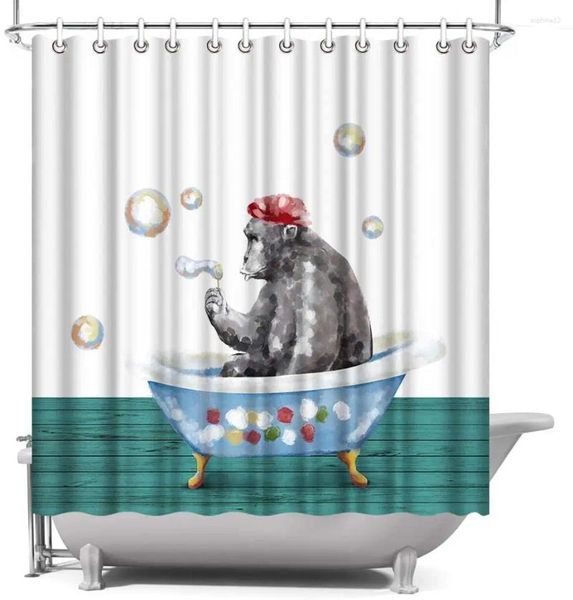 Tende per doccia per animali da bagno per bambini tende da bagno per la scuola materna con ganci in tessuto poliestere impermeabile