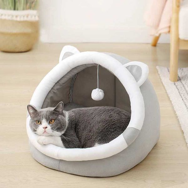 Kedi yatak mobilya sevimli kedi yatak evcil hayvan ev kedi salonu mat yavru çadır mat yıkanabilir köpek sepeti mağara mat yumuşak kedi ev yatak takım
