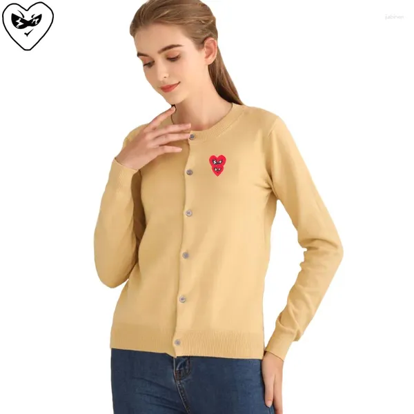 Women's Knits Women Fall Swater O-Neck Cardigan Double Cartoneon Impostato Contano ricamato a maniche lunghe Single Single Sbose