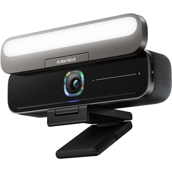Die B600-Videoleiste 4in1 Design 2K Computerkamera mit Lautsprecher und Mikrofon-integriertem Licht AI Video Conference Cam Noise Cancellation 4 Mikrofon Array