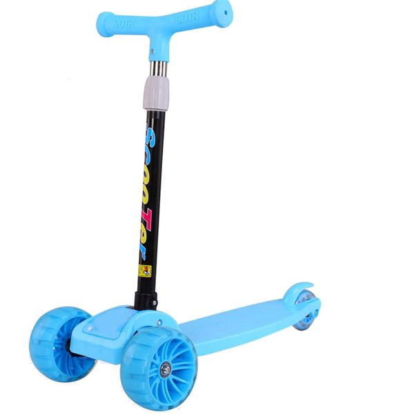 Kids Scooter mit blinkenden Lichträdern Blau/Pink Kids Roller Ride Toys Geschenk für 3-5 Jungen Student 240430