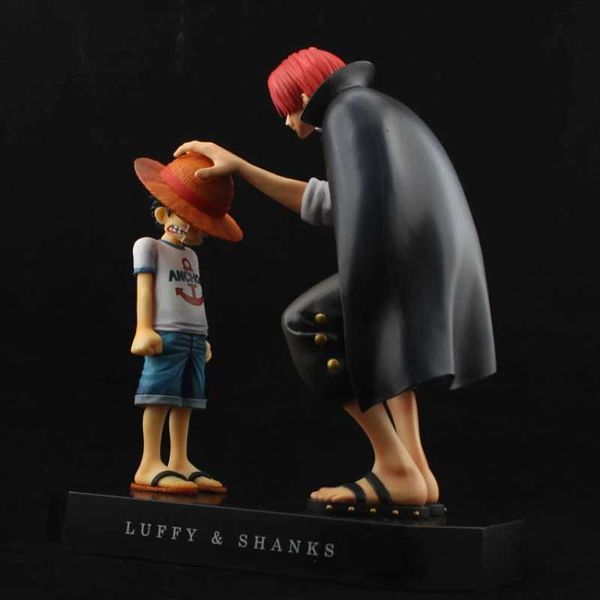 Action Toy Figures Hot 18 cm One Piece Anime Figura quattro imperatori Shanks Paglie Cappello Luffy Action Figure Collection Boys Kid Statue Modello Toys Gift Y240514