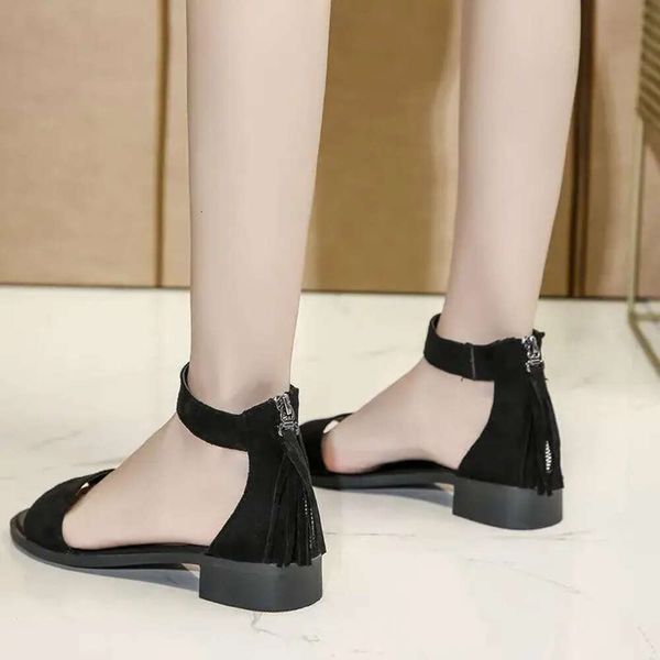 Сумка для женских сандалий с 2024 годами летняя мода с бахромой в середине каблуки и туфли на высоких каблуках SA Shoessandals SA