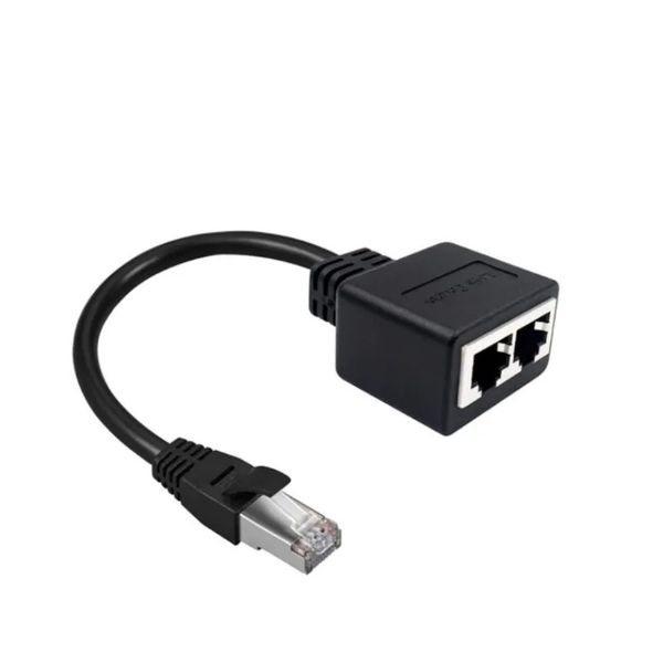 Ethernet Splitter RJ45 1 masculino a 2 fêmea de cabo Ethernet Splitter Splitter Ethernet Adaptadores de cabo de extensão do conector Ethernet