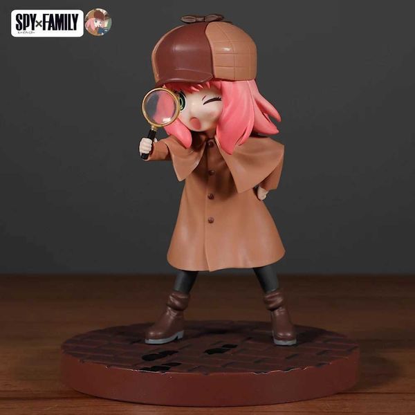 Action Toy Figures 13 cm Spyfamily Detective Uniform Anya Forger Action Figures Pvc Anime Model Collection Toy Kids Gift Y240514