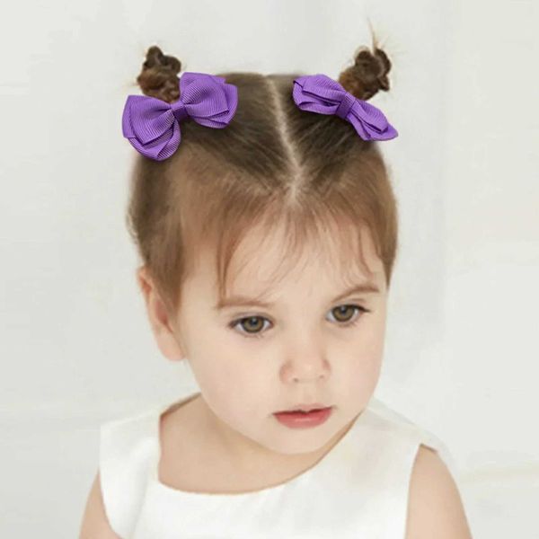 Accessori per capelli all'ingrosso bambina a nastro solido bowknot clip per capelli colorati per bambini fatti carini carini per copricapi per bambini accessori per capelli 2 pezzi