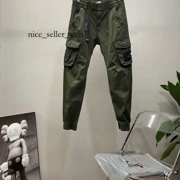 Stone Cargo Island Cargo Compass Cargo 24SS Mens Stones Patches Island Vintage Cargo Hosen Designer Big Pocket Overalls Hosen Track Mode Marke Leggings 333