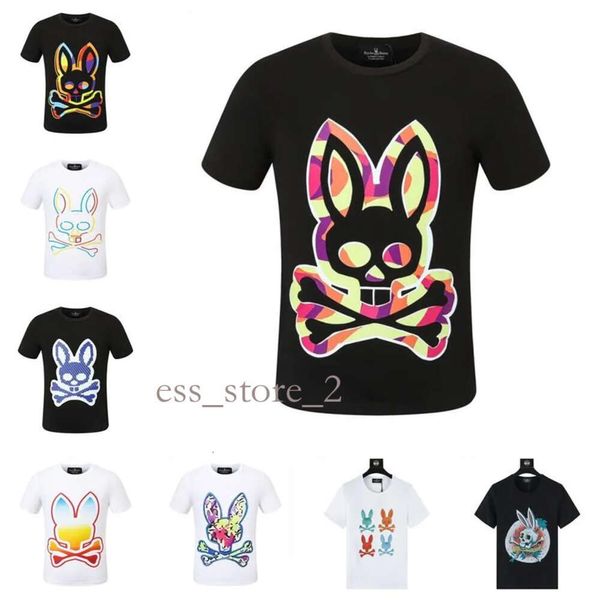 Дизайнер рубашки Psyco Bunny Designer Summer Casual футболка Mens Mens Women Skeleton Rabbit Новый дизайн мульти стиль мужская рубашка модельер-дизайнер