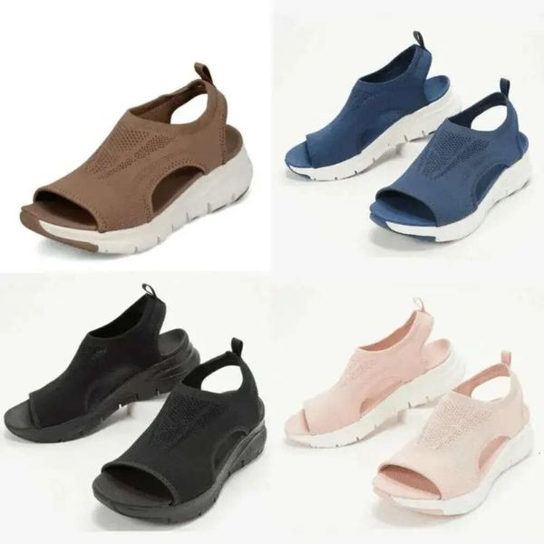 Sandálias de verão esportes slingback lavável slide ortopédico plataforma plataforma de cunhas macias sapatos calçados casuais pusandals confortáveis sa pu