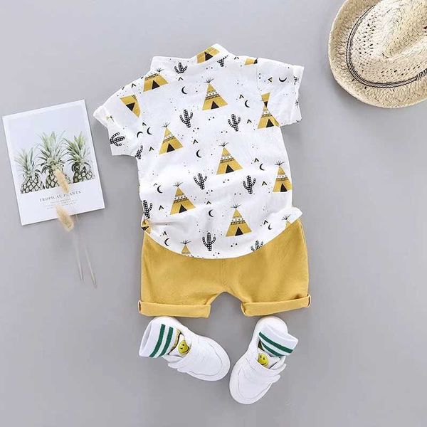 Kleidungssets Babykleidung coole Pyramide Sommer kurzärmeliges Hemd Set Infan Kleinkind Junge Mädchen Kleidung Anzug