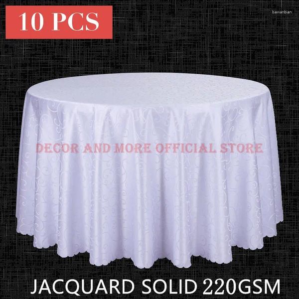 Tischtuch 10pcs Dekor Poly Jacquard Tücher rund Hochzeit El Tischdecke Essquadratwäsche weiß rote Abdeckung Großhandel