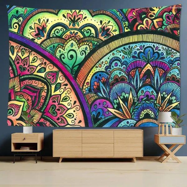 Wandteppiche Boho India Mandala Wand Hanging Dekor Tapisserie Kunstraum Ästhetisches Schlafzimmer Hintergrund