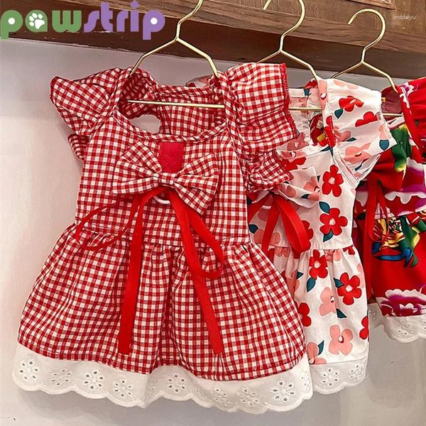 Abbigliamento per cani Abbigliamento Summer Flower Modello Gonne per animali domestici per piccoli cani gatti traspirabili cucciolo dolce cucciolo principessa costume