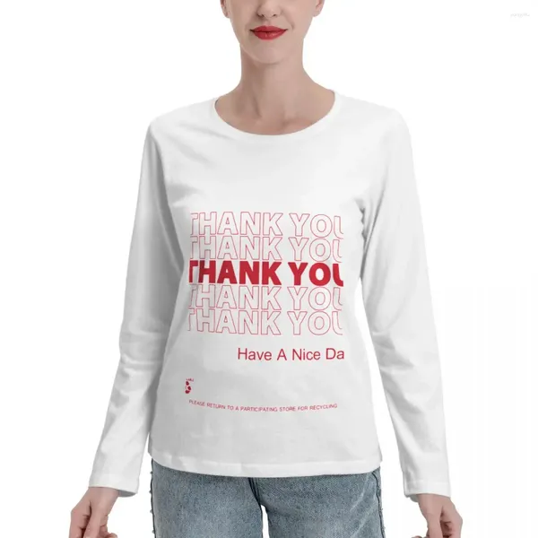Рубашка для женщин-пластикового пакета женского Polos-спасибо футболки с длинным рукавом черные футболки Tops Tops Аниме футболка для спортивной одежды для женщины
