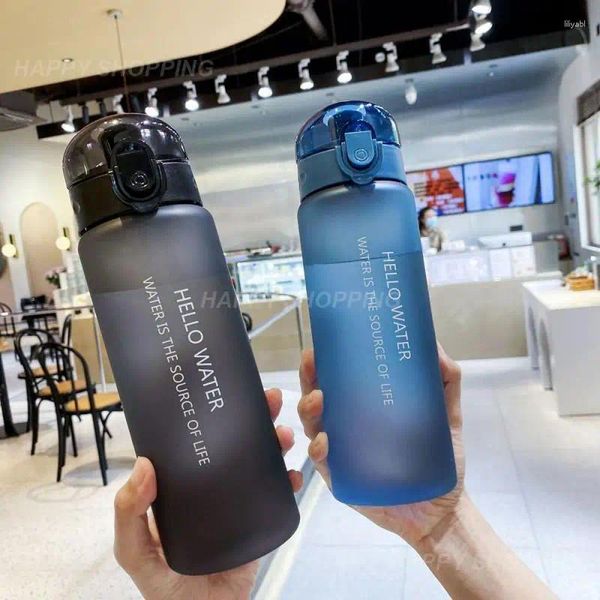 Garrafas de água 780ml garrafa de plástico para beber portátil Sport Sport Tea Cope Cup Kitchen Tools Kids School Transparent
