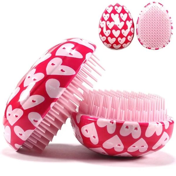 Studente portatile Pink Peach Heart Printing Salon Massage Pettle Abs Donne Anti Static Massage Capelli Sludi Combusti