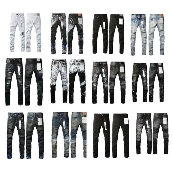 2024 Designer Purple Brand for Men Women Pants Jeans Summer Hole Hight qualità ricami viola jean jeans pantaloni da uomo jeans viola 1111