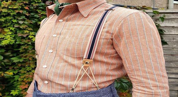 New Gentleman Retro Suspenders Troushers Sling Elastic Suspender for Men calça Botão Tipo de cinta Suspenda vintage Suspender15123327