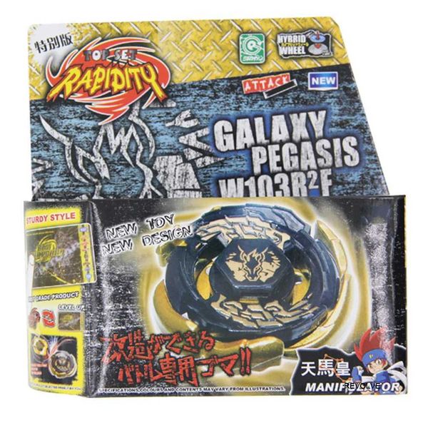 4D Beyblades che gira la fusione in metallo top top astro s Pegasus (cyber pegasis) 105rf - starter set con lanciarazzi