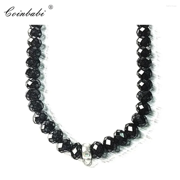 Ожерелье подвески Черное хрустальное модный подарок для женщин мужчина в Европе стиль душевные ювелирные изделия 925 Серебряная серебряная мода Оптом