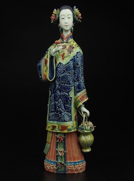 Doll Mestre of Fine Ladies of Antigo China Figura Ornamentos feliz aniversário Moderno artesanal de cerâmica artesanato6585466