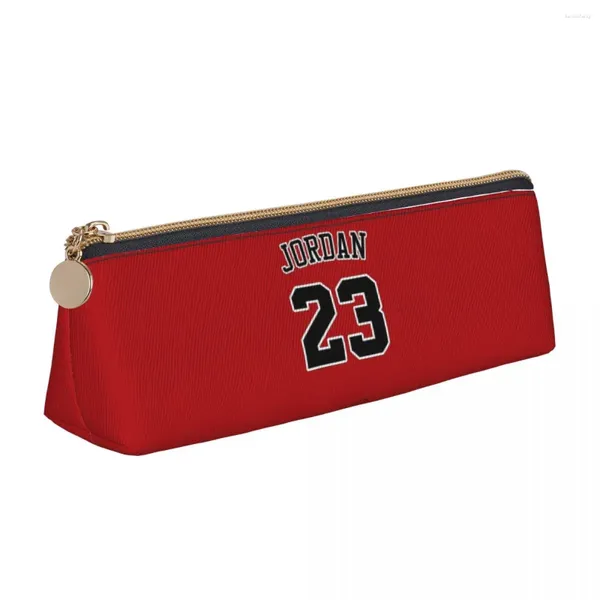 Basketball Red 23 Numero Pencil Case Fashion Students Vintage Box Design Case di cartoleria Regalo di cartoleria