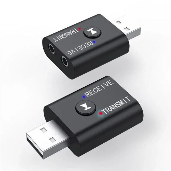 Адаптер Aux Mini Bluetooth Adapter 5.0 Аудио -передатчик стерео Bluetooth Dongle Aux USB 3,5 мм для ПК с ноутбуком