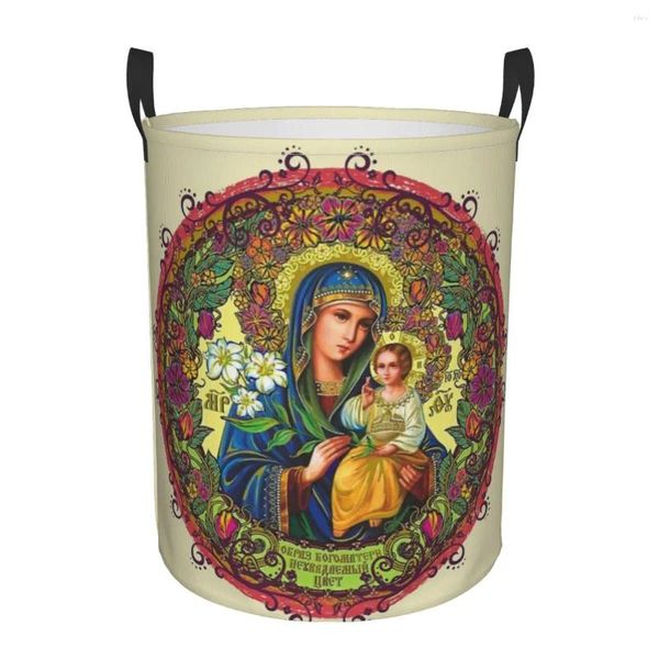 Çamaşır çantaları Tanrı'nın Annesi Virgin Mary Our Lady Dirty Sepet Su Geçirmez Ev Organizatör Giyim Çocuk Oyuncak Depolama