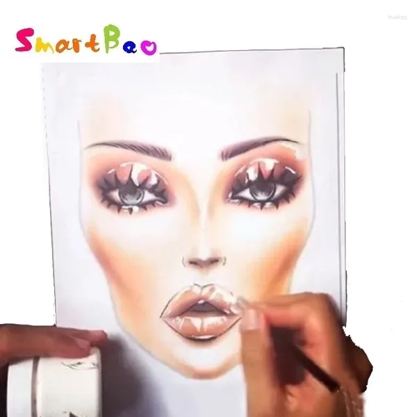 Maskenbildner Face Charts FacechArt -Zeichnung mit 30 Blättern Papier