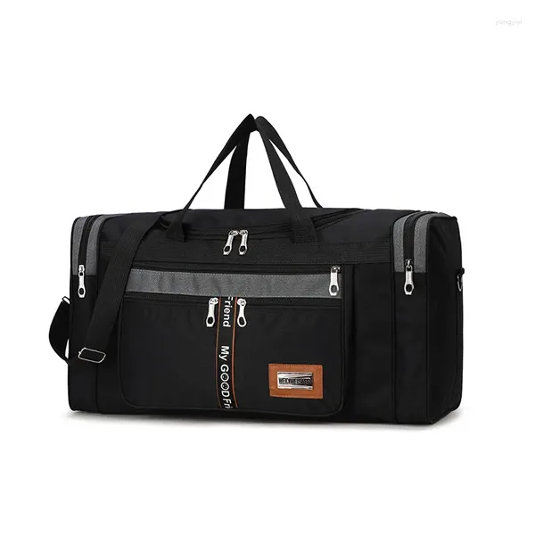 Duffel Bags Impermea a lona encerada Couro Men Men Travel Bagage Hand Magage Cart On Large Tote Tote Vintage Duffle Fim de semana grande durante a noite