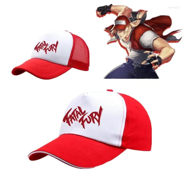 Party Supplies -Spiel KOF97 Fatal Fury Terry Bogard Cosser King von Fighters Baseball Cap Cosplay Requent verstellbarer Hut Sport Geschenkboxer