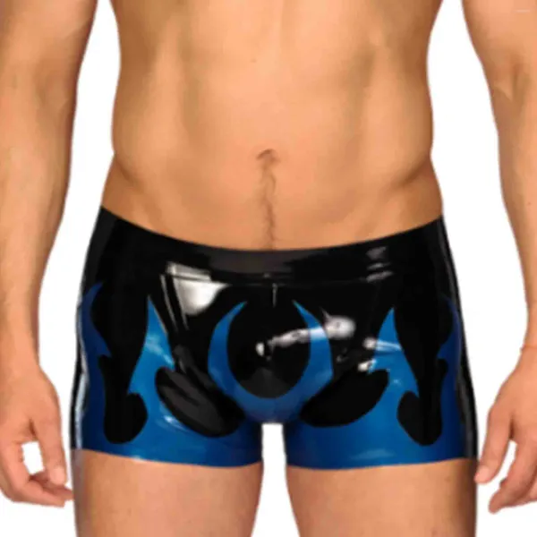 Underpants Monnik Latex Shorts Shorts Black and Blaze Blu Blue Mancciale Mancciale fatte a mano per il cosplay di body party