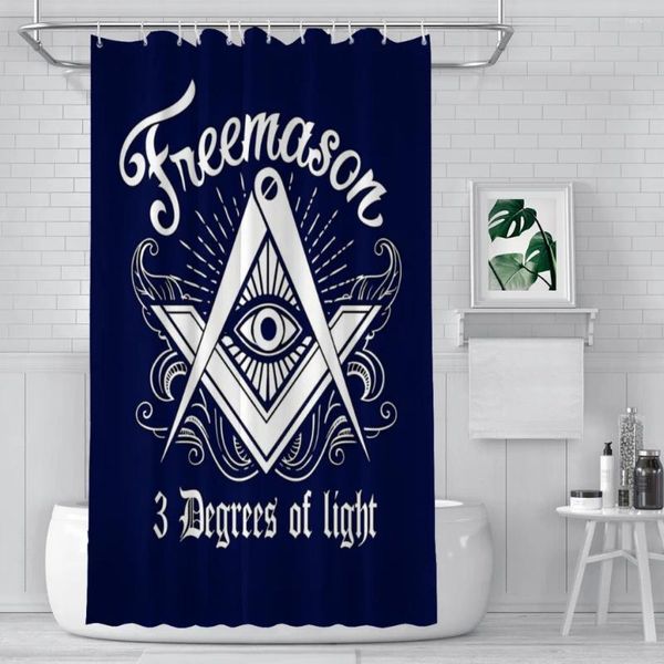 Tende da doccia Masonic Lodge 2B1 Ask1 Simbolo Mason Simbolo quadrato Freemason Decorazioni per il bagno impermeabili Accessori per la casa Accessori per la casa