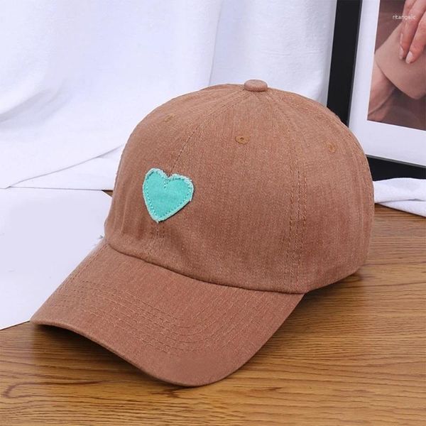 Шариковые шапки бейсбольная шляпа для девочки Love Heart Applique Ветропроницаемое Sun