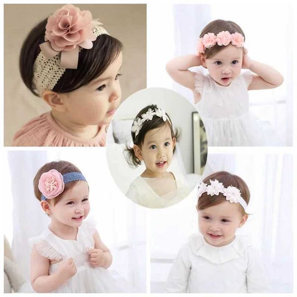 Haarzubehör Korean Baby Stirnbandzubehör Neugeborene Blumenstirnband Baby -Mädchen Haarzubehör Diy Schmuck Kinder Fotos D240513