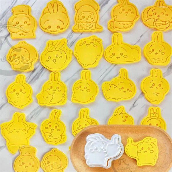 Backformen 4pcs Kawaii Tier japanische Cartoon Keksform Kastanie Dampfte Kekse Dessert DIY Cutter Formen Werkzeuge