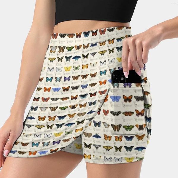 Saias Butterflies of North America Feminina Salia Mini Uma linha com Hide Pocket Science Gráfico Biologia Eleanor Lutz