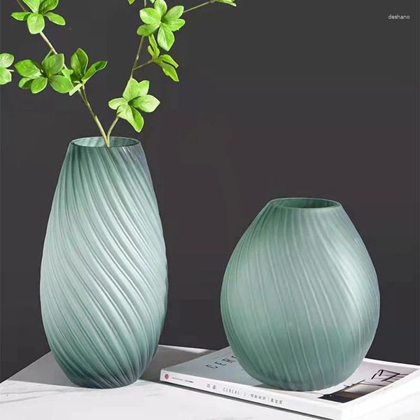 Vasos leves luxuosos de luxo de luxo de luxo de vaso de piso de vaso de trabalho de planta de flor sense tabela de jantar decoração de vidro
