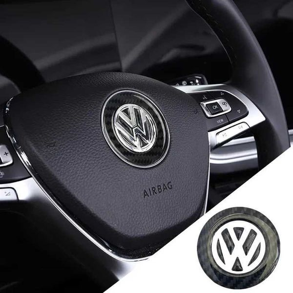 Autoaufkleber Kohlefaser -Auto Lenkradaufkleber Dekorative Aufkleber für VW Volkswagen Golf 6 7 Polo CC Tiguan Passat Accessoires T240513