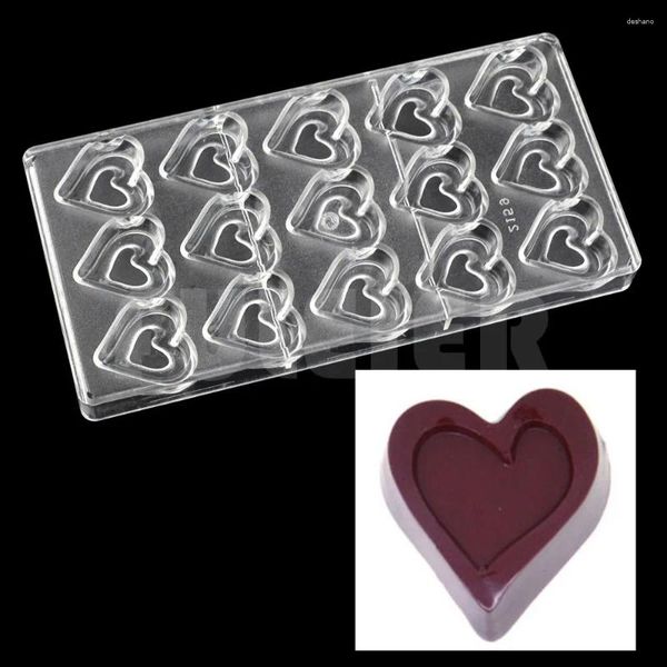 Backwerkzeuge Valentinstag Geschenk 3D herzförmige Kunststoffschokolade Schokoladenform DIY Backware Süßigkeiten machen Gebäck für