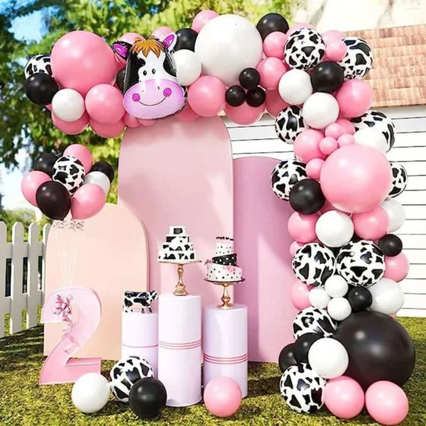 Ballon Kuh Thema 76pcs Party Dekoration Garland Bogen Kit 12 Zoll Druckkette für Farm Geburtstag Baby Bad Artikel