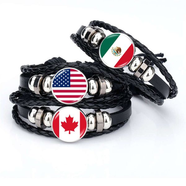 Pulseira de bandeira norte -americana para homens jogo de futebol feminino EUA Canadá México Guatemala Panamá Panam