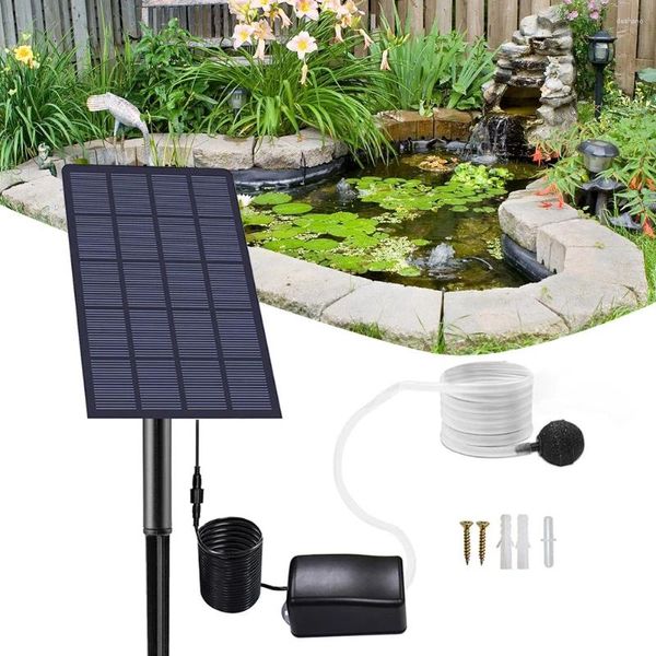 Gartendekorationen 6 V 2W Solarpanel Wasserpumpe angetriebener Sauerstoff 0,8 l/min Luft Sauerstoff Luftbelüftung Batteriefrei für Landschaftsdekoration