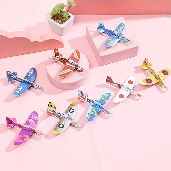 Mini lancio a mano fai -da -te aereo per bambini giocattoli per bambini giocattoli in schiuma per la festa del aereo regalo per il lancio esterno giocattolo da caccia 094