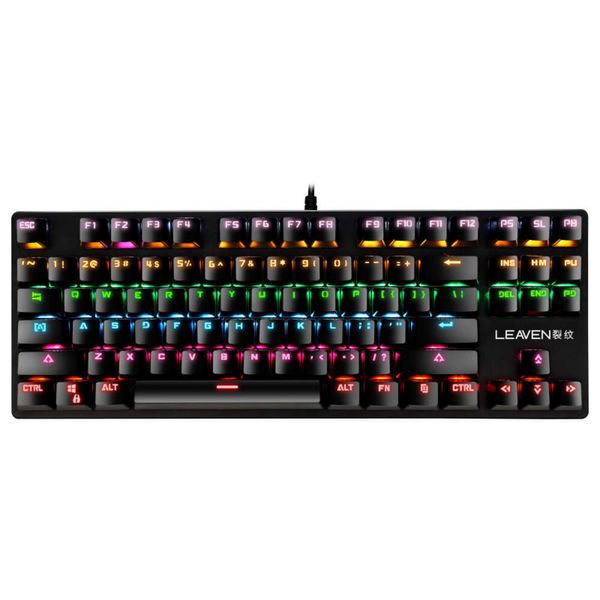 K550 USB 2.0 Backlit RGB LED Professional 87 Keys Real Mechanical Keyboard CE Сертифицированная полная английская упаковка ddmy3c