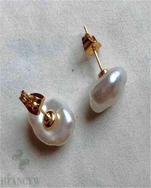 Mode weiße Farbe Barock Perle 18K Gold Ohrringe Kultivierung Schmuck Aurora Perlen Persönlichkeit hypnotisierend DIY 2106167752146