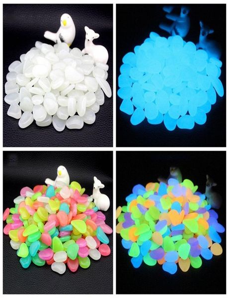 50pcs brilho nas pedras escuras pedras luminosas pedras de pedra para plantas de jardim ornamentos de passarelas aquário tanque de peixes decoração de festa 9422190