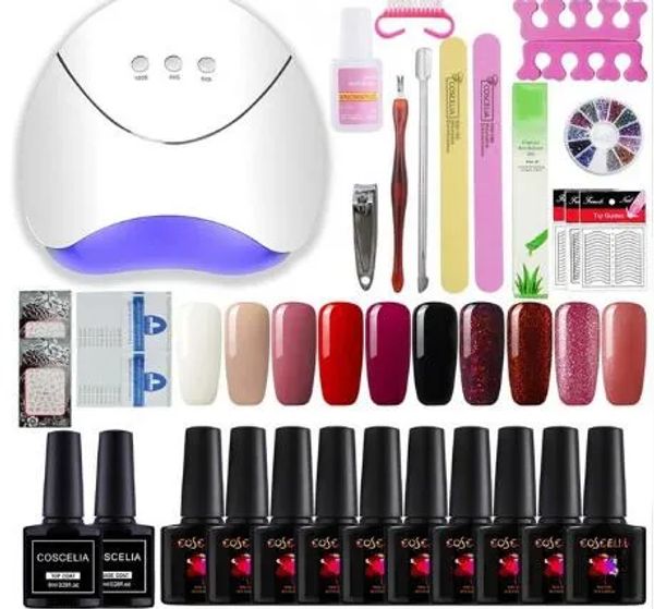 Kits Hot Sale Maniküre Set für Maniküregel Nagellacknagell -Nagelkunst -Sets 36W Nagel Trockner Werkzeuge