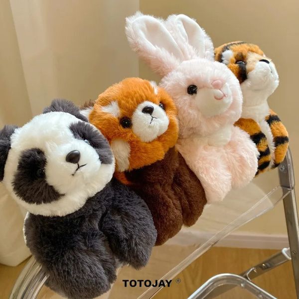 Bambole bambole peluche adorabili animali slap snap wrap braccialetto coniglietto panda tigre raccoon anello peluche anello da polso per bambini giocattoli eleganti